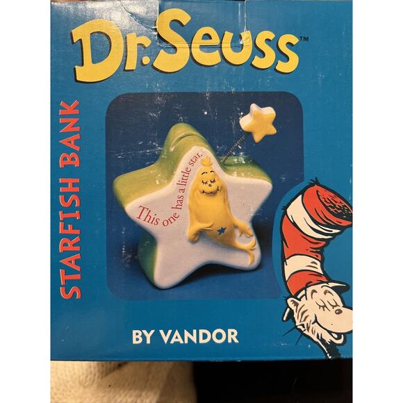 Vintage Dr Seuss Starfish Bank By Vandor 2001 Item 17149 In Box - Picture 1 of 7